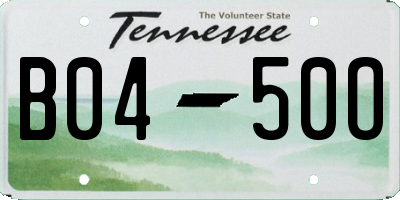 TN license plate B0450O