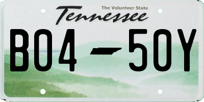 TN license plate B0450Y