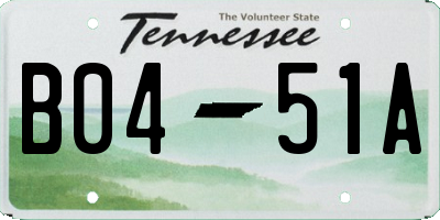 TN license plate B0451A