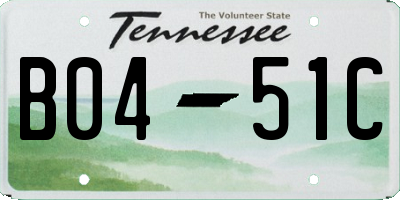 TN license plate B0451C
