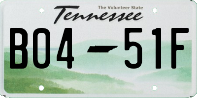 TN license plate B0451F