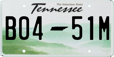 TN license plate B0451M
