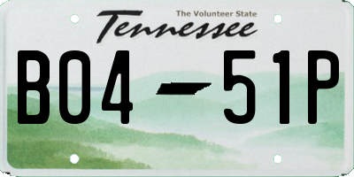 TN license plate B0451P