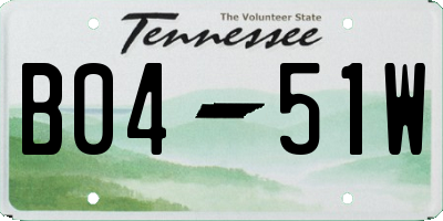 TN license plate B0451W