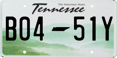 TN license plate B0451Y
