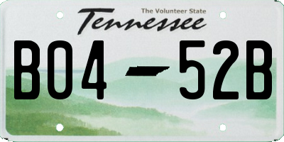 TN license plate B0452B
