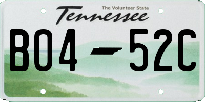 TN license plate B0452C