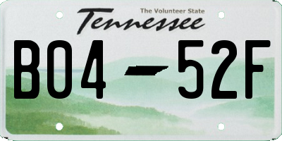 TN license plate B0452F