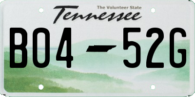 TN license plate B0452G