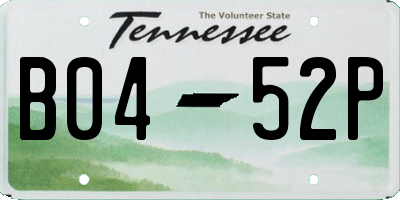 TN license plate B0452P