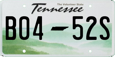 TN license plate B0452S