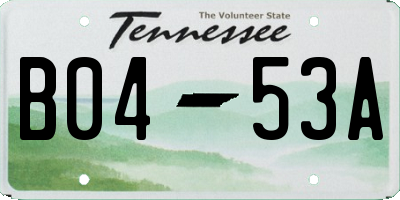 TN license plate B0453A