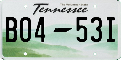 TN license plate B0453I