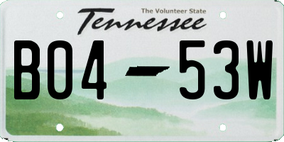 TN license plate B0453W