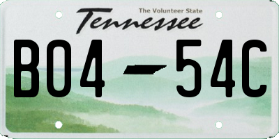 TN license plate B0454C