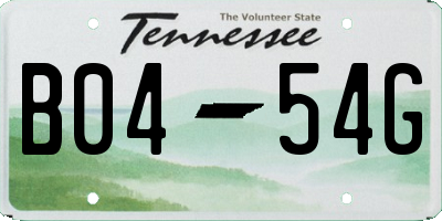 TN license plate B0454G