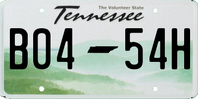 TN license plate B0454H