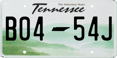 TN license plate B0454J