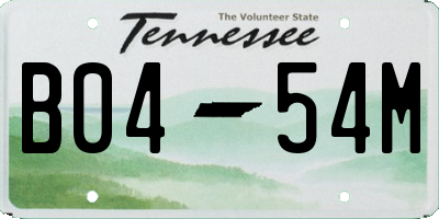 TN license plate B0454M