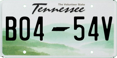 TN license plate B0454V