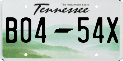 TN license plate B0454X