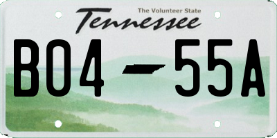 TN license plate B0455A