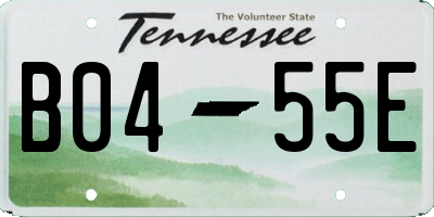TN license plate B0455E