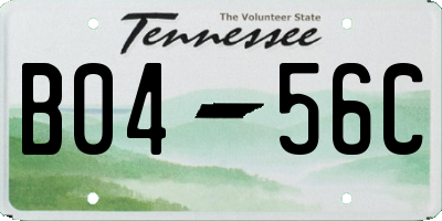 TN license plate B0456C