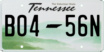 TN license plate B0456N