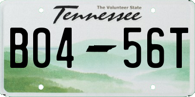 TN license plate B0456T