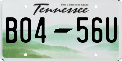 TN license plate B0456U