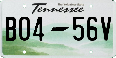 TN license plate B0456V