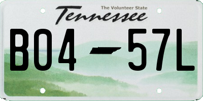 TN license plate B0457L