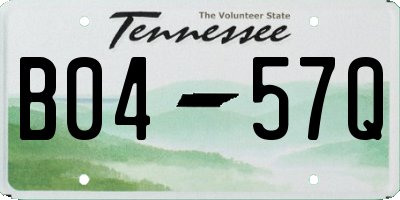 TN license plate B0457Q