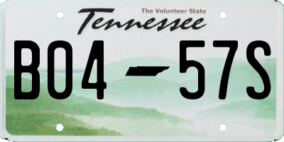 TN license plate B0457S