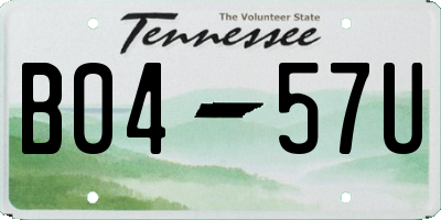 TN license plate B0457U