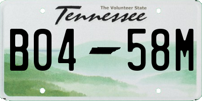 TN license plate B0458M