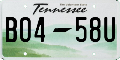 TN license plate B0458U