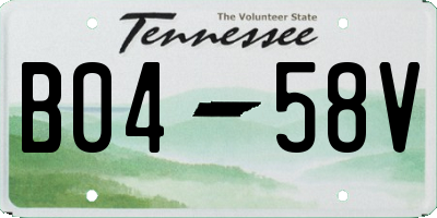 TN license plate B0458V