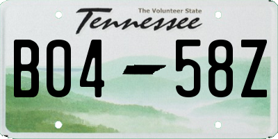 TN license plate B0458Z