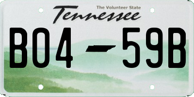TN license plate B0459B