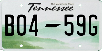 TN license plate B0459G