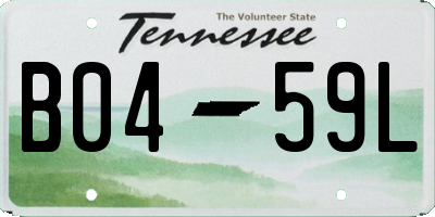 TN license plate B0459L