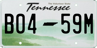 TN license plate B0459M