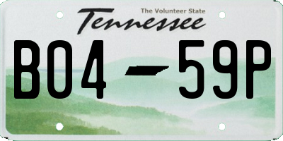 TN license plate B0459P