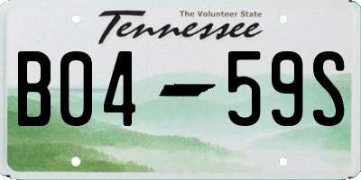 TN license plate B0459S