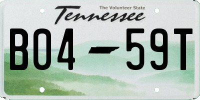 TN license plate B0459T