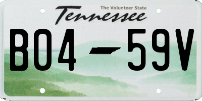 TN license plate B0459V