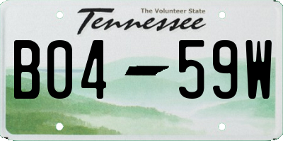 TN license plate B0459W