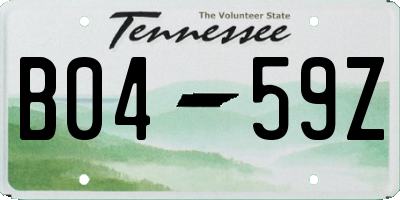TN license plate B0459Z